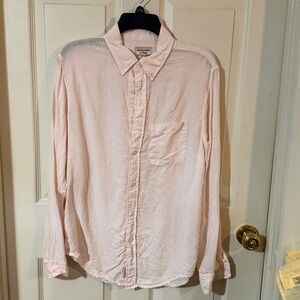 NEW w/o Tag Abercrombie & Fitch Men's Linen Pink Button-Up Shirt